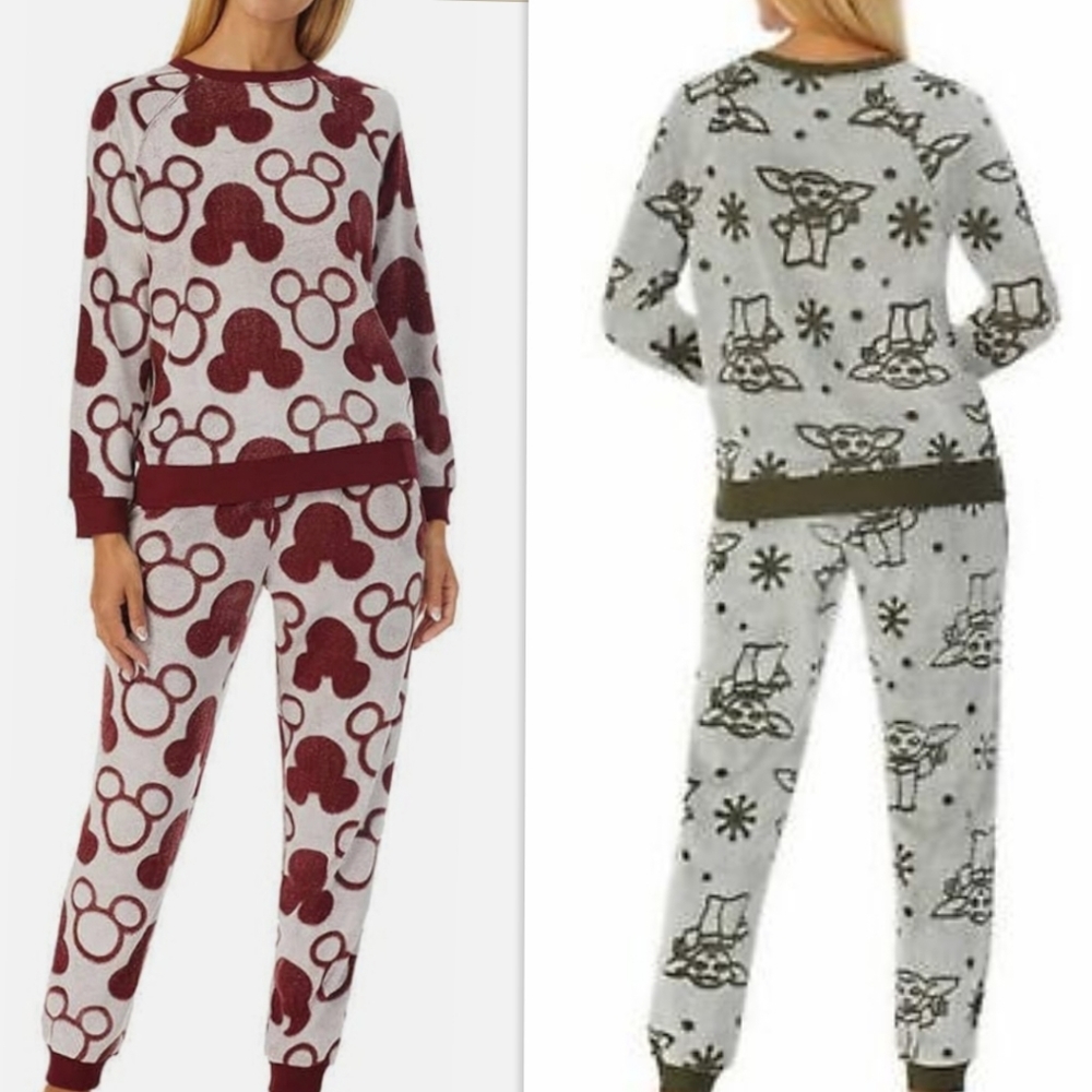 2 sets of pajamas womans size M grogu & mickey mouse